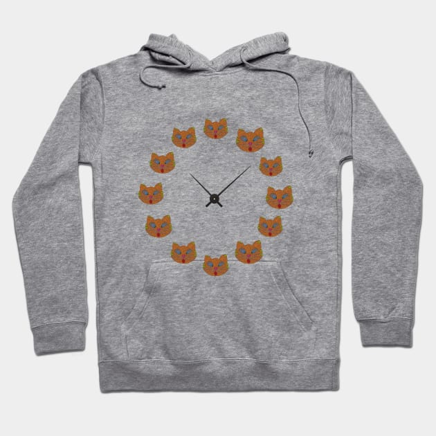 Kitty Clock Hoodie by NightserFineArts